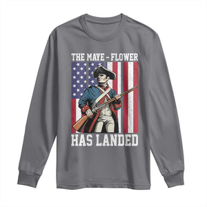 The Maye Flower Has Landed Long Sleeve Shirt Funny Minutemen Football Fan TS11 Charcoal Print Your Wear