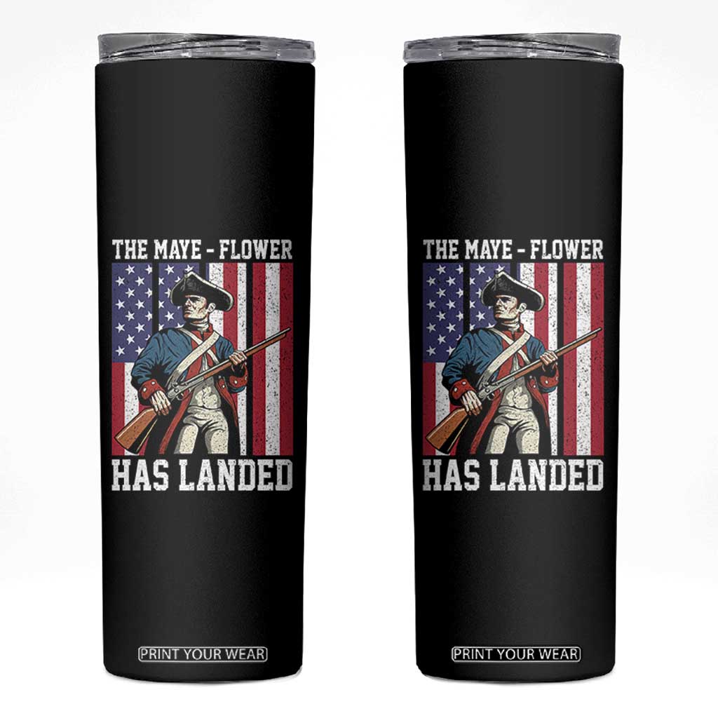 The Maye Flower Has Landed Skinny Tumbler Funny Minutemen Football Fan TS11 Black Print Your Wear