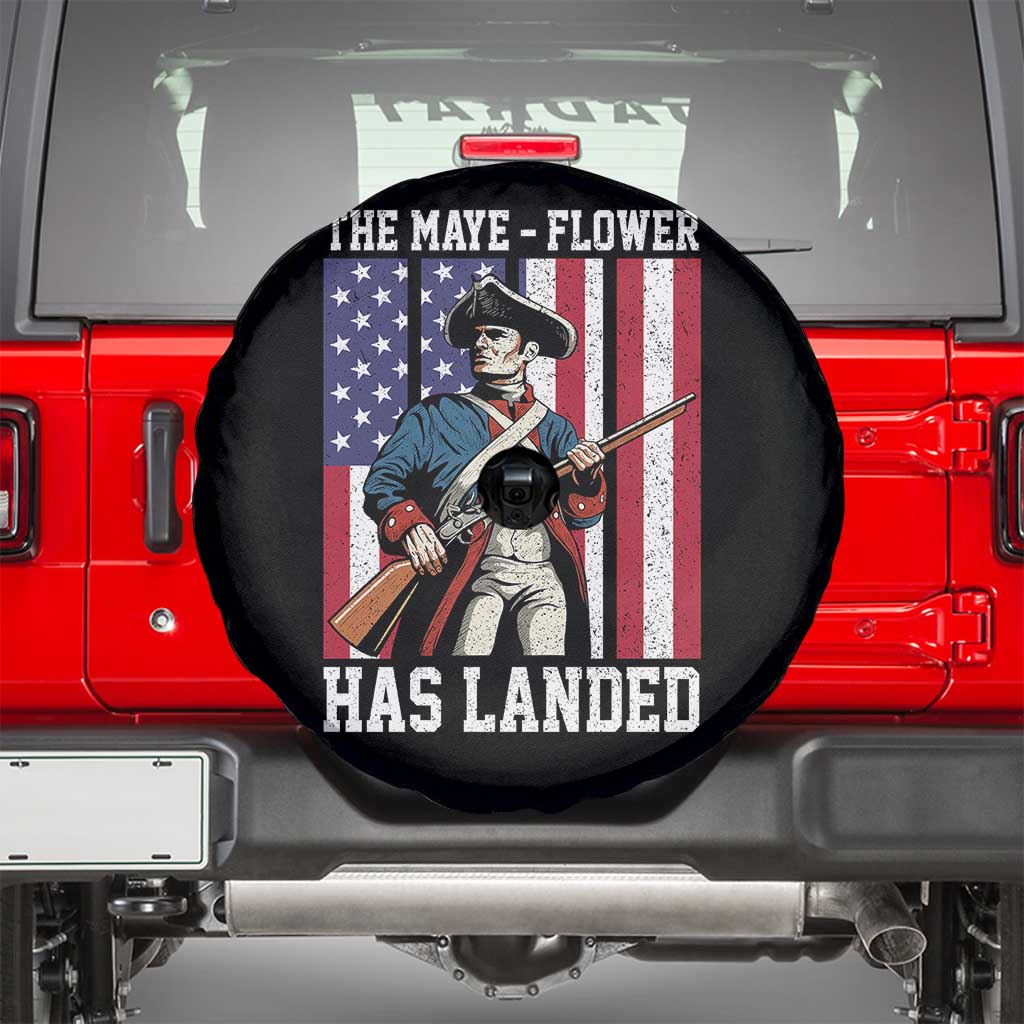 The Maye Flower Has Landed Spare Tire Cover Funny Minutemen Football Fan TS11 Black Print Your Wear