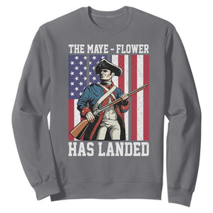 The Maye Flower Has Landed Sweatshirt Funny Minutemen Football Fan TS11 Charcoal Print Your Wear