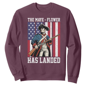 The Maye Flower Has Landed Sweatshirt Funny Minutemen Football Fan TS11 Maroon Print Your Wear