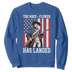 The Maye Flower Has Landed Sweatshirt Funny Minutemen Football Fan TS11 Royal Blue Print Your Wear