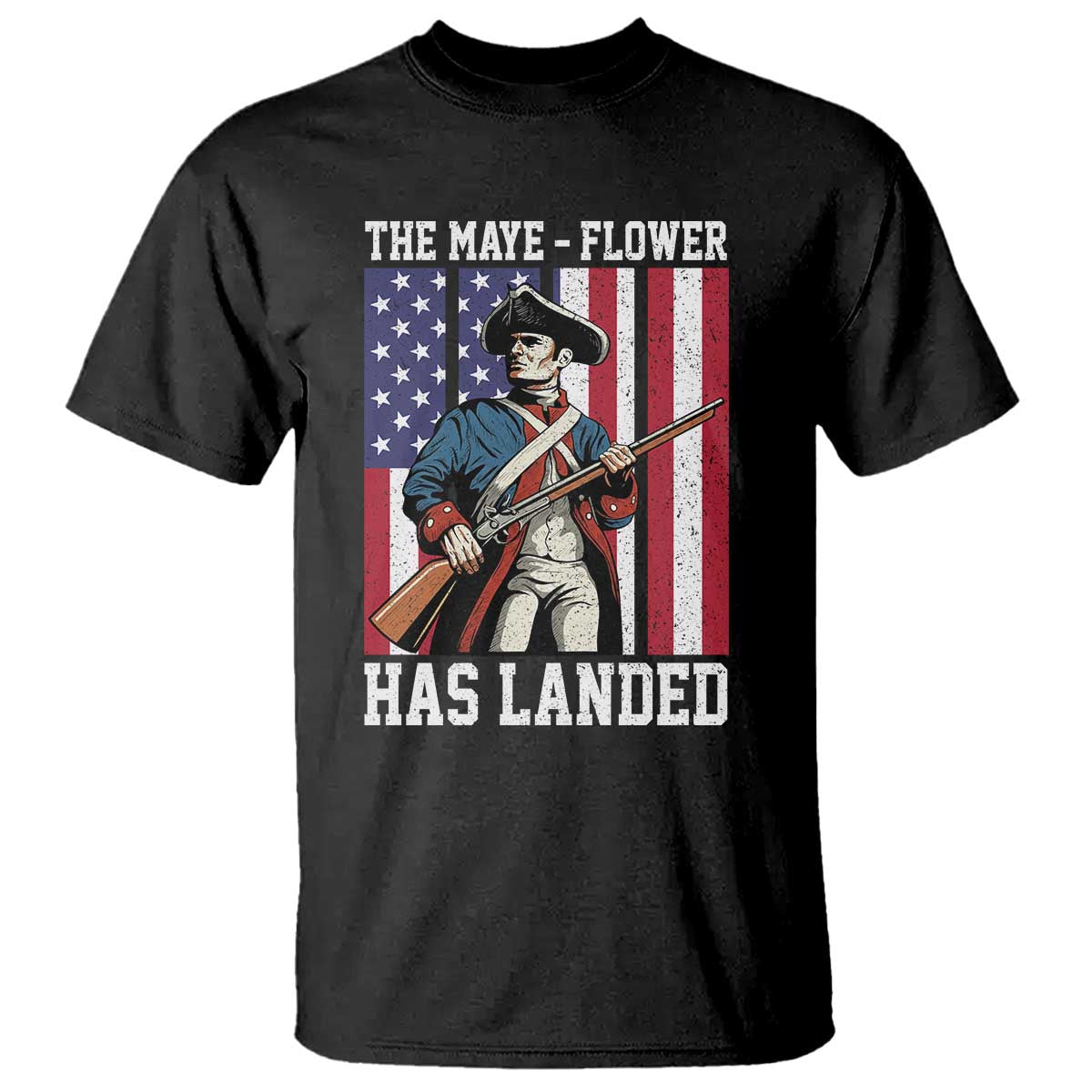 The Maye Flower Has Landed T Shirt Funny Minutemen Football Fan TS11 Black Print Your Wear
