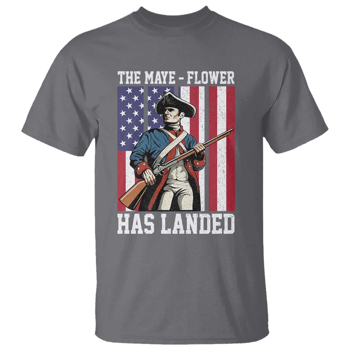 The Maye Flower Has Landed T Shirt Funny Minutemen Football Fan TS11 Charcoal Print Your Wear