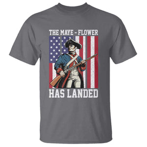 The Maye Flower Has Landed T Shirt Funny Minutemen Football Fan TS11 Charcoal Print Your Wear
