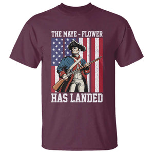 The Maye Flower Has Landed T Shirt Funny Minutemen Football Fan TS11 Maroon Print Your Wear