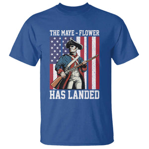 The Maye Flower Has Landed T Shirt Funny Minutemen Football Fan TS11 Royal Blue Print Your Wear