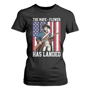 The Maye Flower Has Landed T Shirt For Women Funny Minutemen Football Fan TS11 Black Print Your Wear
