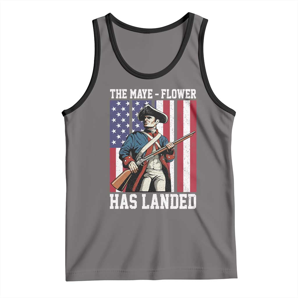 The Maye Flower Has Landed Tank Top Funny Minutemen Football Fan TS11 Deep Heather Black Print Your Wear