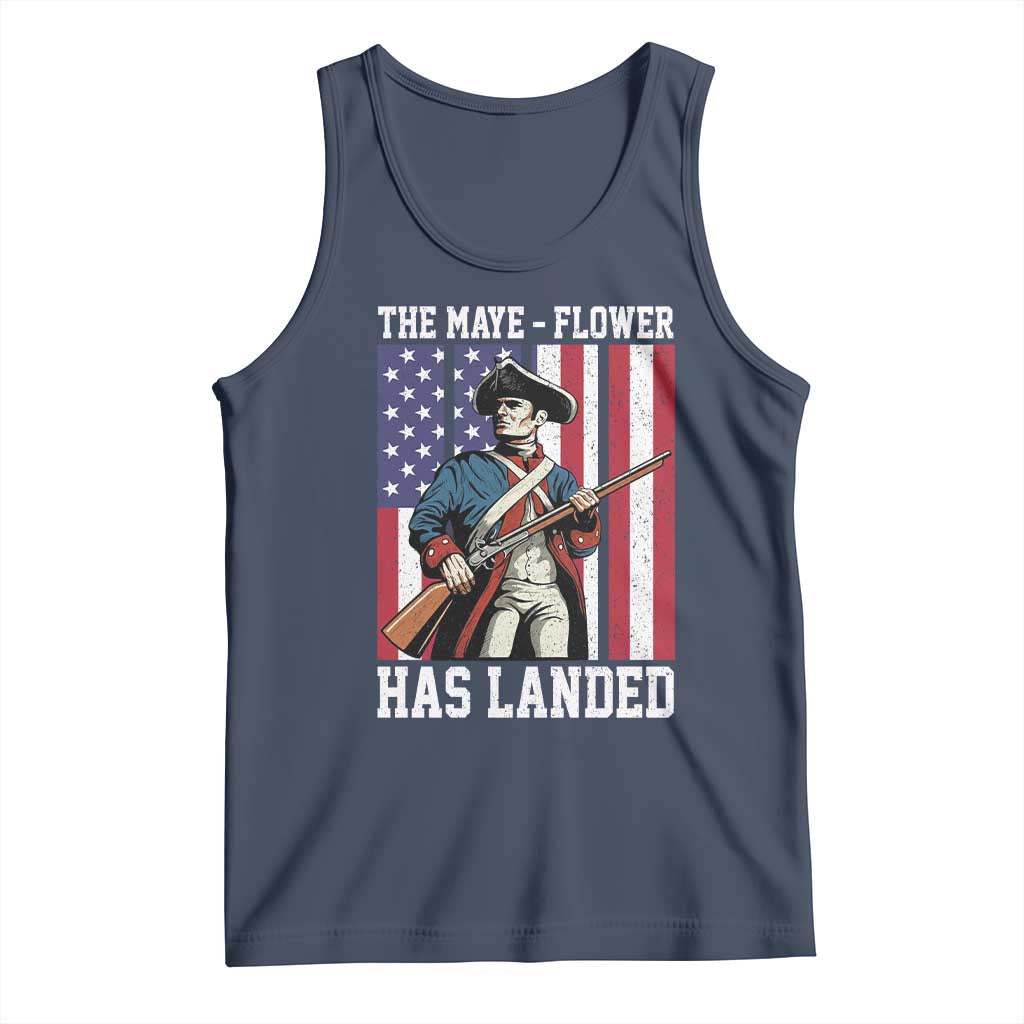 The Maye Flower Has Landed Tank Top Funny Minutemen Football Fan TS11 Navy Print Your Wear
