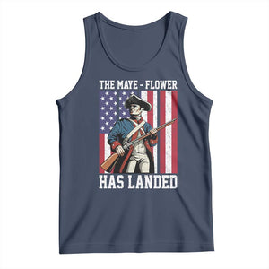 The Maye Flower Has Landed Tank Top Funny Minutemen Football Fan TS11 Navy Print Your Wear