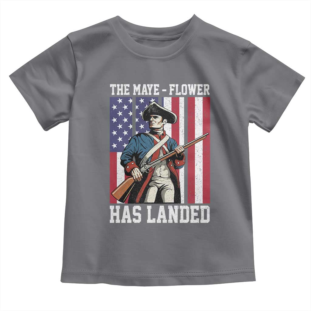 The Maye Flower Has Landed Toddler T Shirt Funny Minutemen Football Fan TS11 Charcoal Print Your Wear