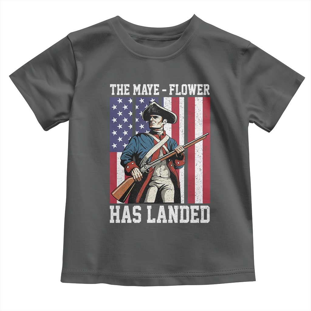 The Maye Flower Has Landed Toddler T Shirt Funny Minutemen Football Fan TS11 Dark Heather Print Your Wear