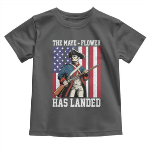 The Maye Flower Has Landed Toddler T Shirt Funny Minutemen Football Fan TS11 Dark Heather Print Your Wear
