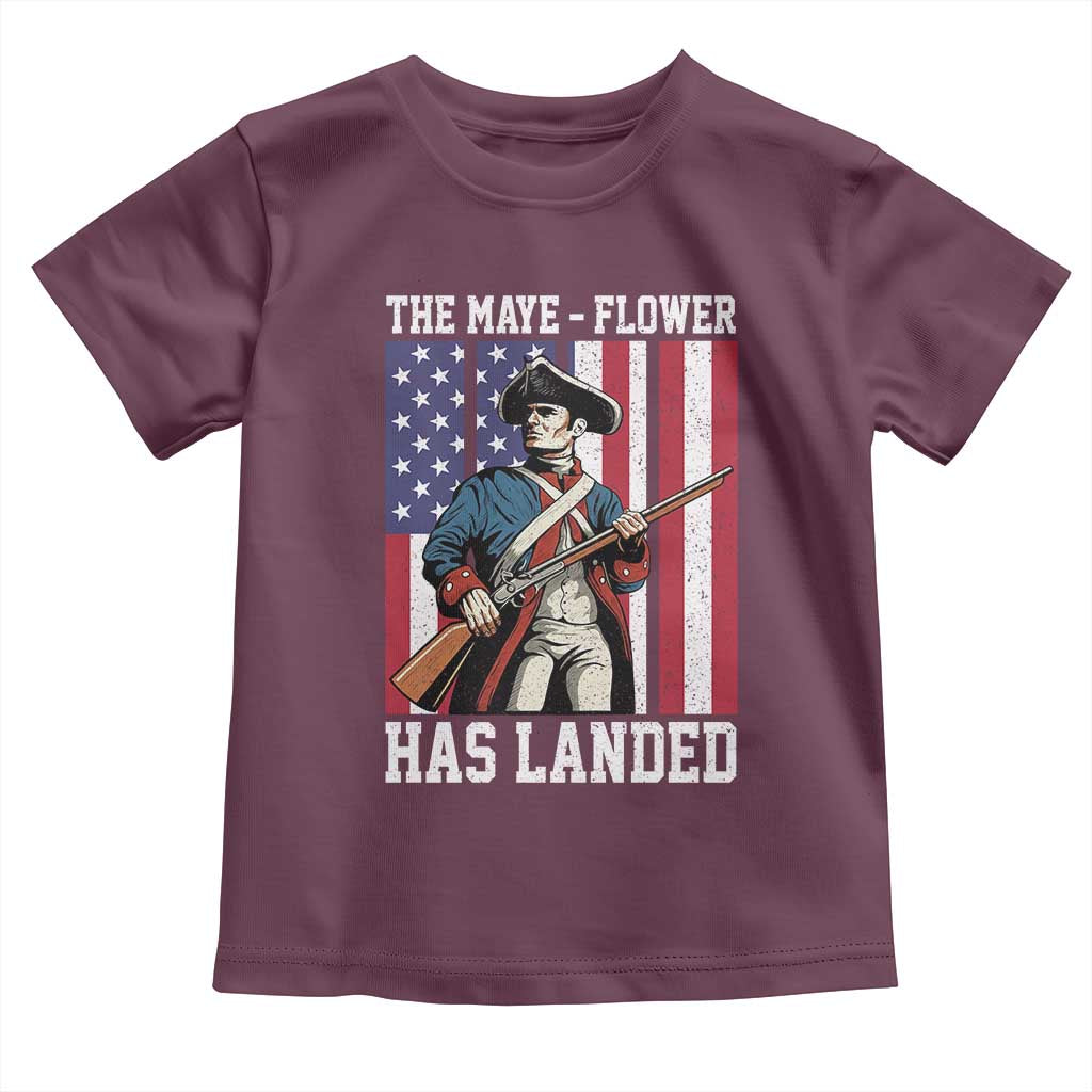 The Maye Flower Has Landed Toddler T Shirt Funny Minutemen Football Fan TS11 Maroon Print Your Wear