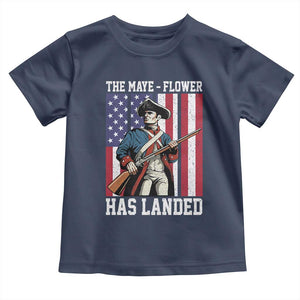 The Maye Flower Has Landed Toddler T Shirt Funny Minutemen Football Fan TS11 Navy Print Your Wear