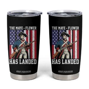 The Maye Flower Has Landed Tumbler Cup Funny Minutemen Football Fan TS11 Black Print Your Wear