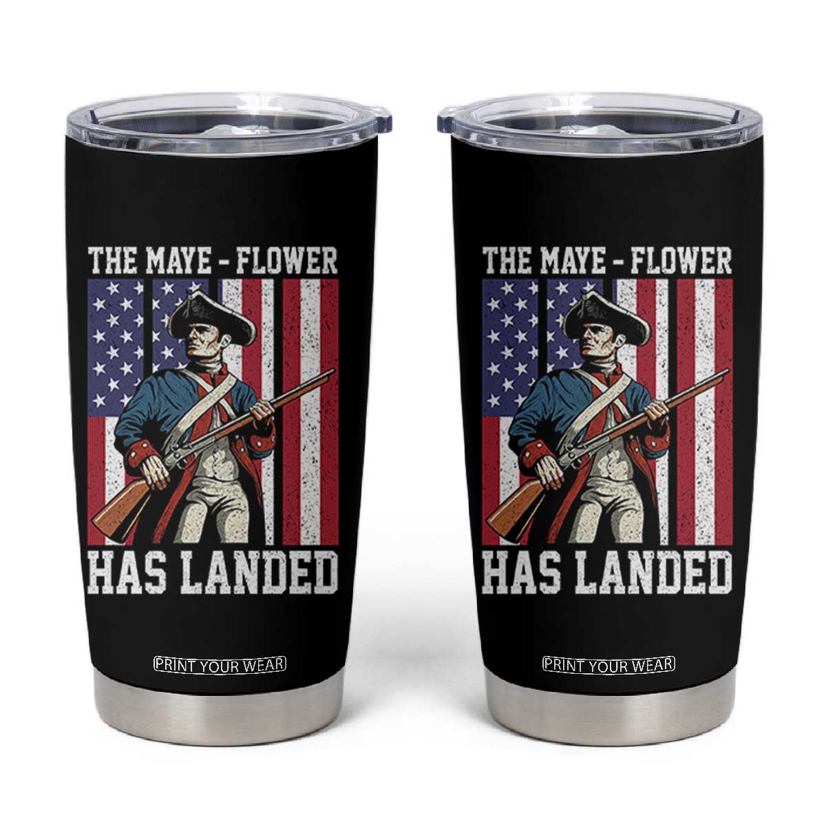 The Maye Flower Has Landed Tumbler Cup Funny Minutemen Football Fan TS11 Black Print Your Wear