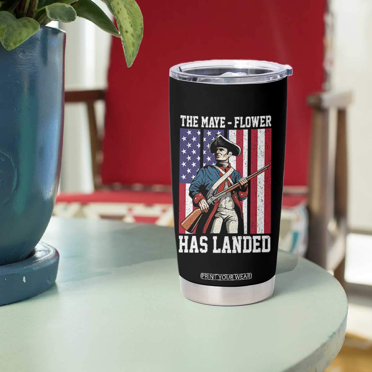 The Maye Flower Has Landed Tumbler Cup Funny Minutemen Football Fan TS11 Print Your Wear