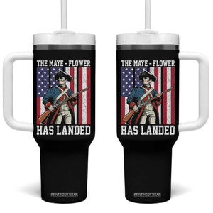 The Maye Flower Has Landed Tumbler With Handle Funny Minutemen Football Fan TS11 One Size: 40 oz Black Print Your Wear