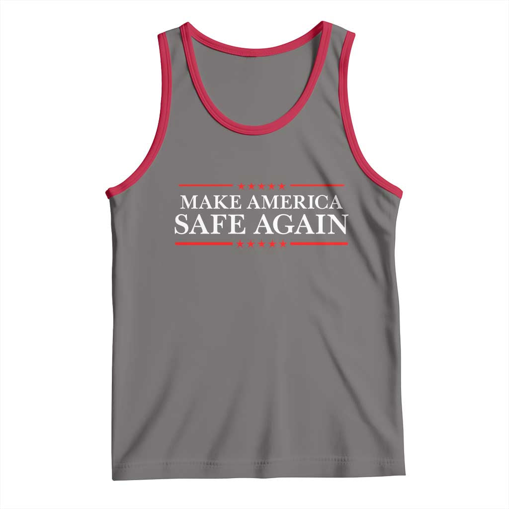 Make America Safe Again Tank Top Funny US Patriotic 4th of July TS11 Deep Heather Red Print Your Wear