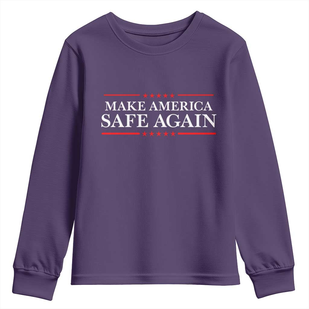 Make America Safe Again Youth Sweatshirt Funny US Patriotic 4th of July TS11 Purple Print Your Wear