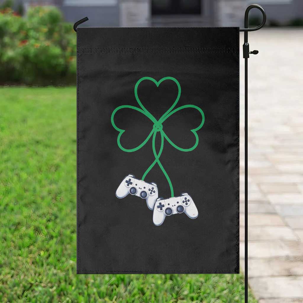 Video Game Lover St Patricks Day with Shamrock Controllers Garden Flag TS11 Print Your Wear
