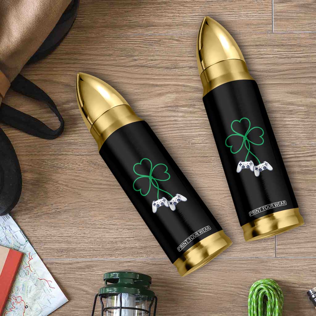 Video Game Lover St Patricks Day with Shamrock Controllers Bullet Tumbler TS11 Print Your Wear