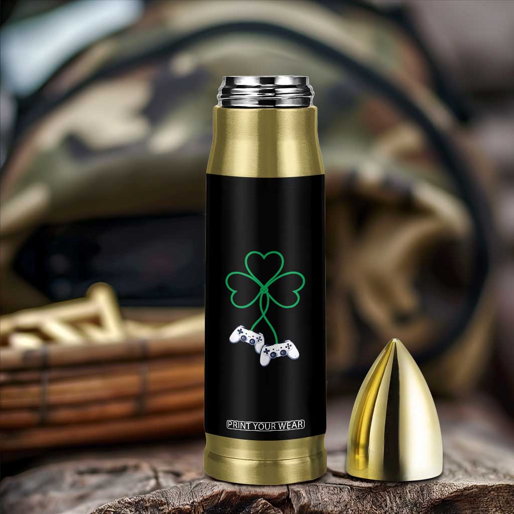Video Game Lover St Patricks Day with Shamrock Controllers Bullet Tumbler TS11 Print Your Wear