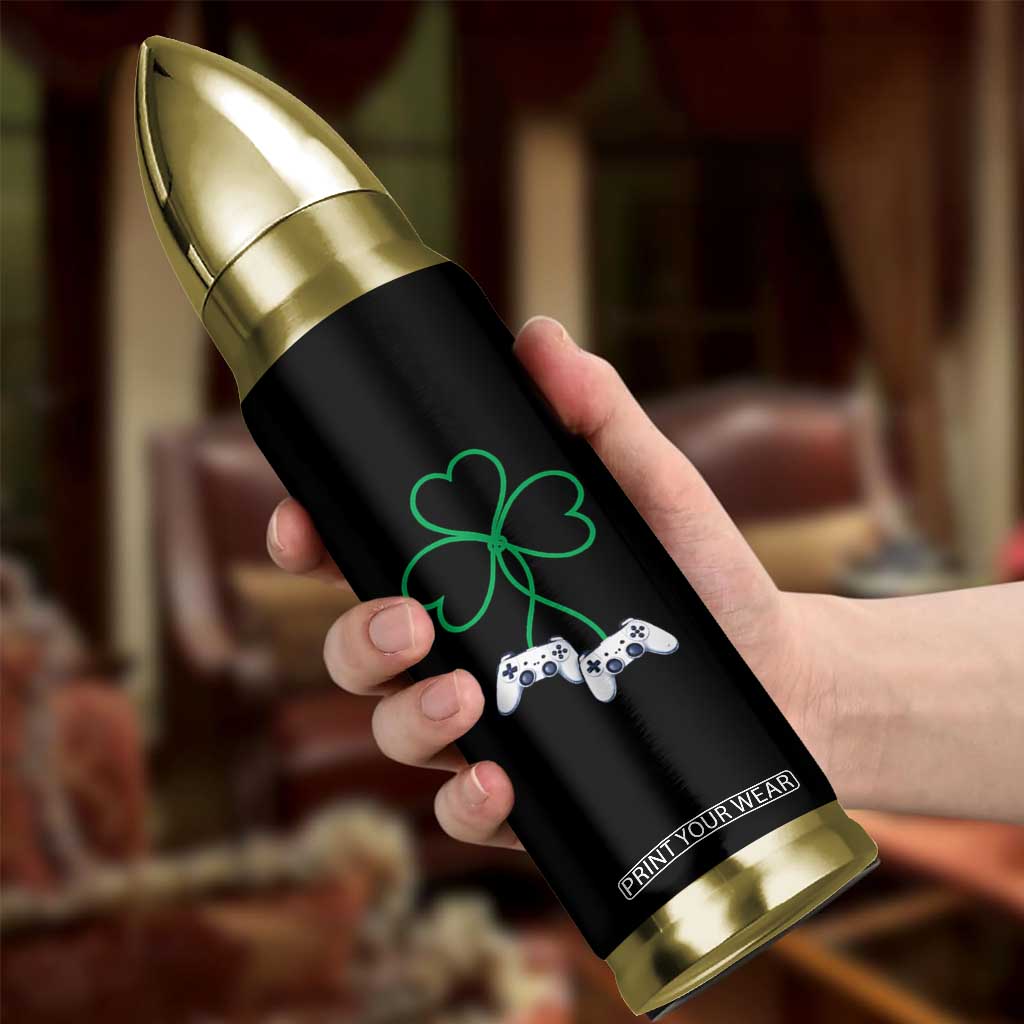 Video Game Lover St Patricks Day with Shamrock Controllers Bullet Tumbler TS11 Print Your Wear