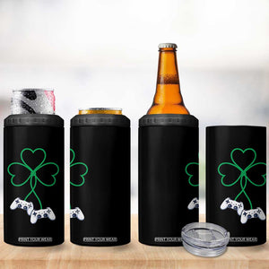 Video Game Lover St Patricks Day with Shamrock Controllers 4 in 1 Can Cooler Tumbler TS11 Print Your Wear