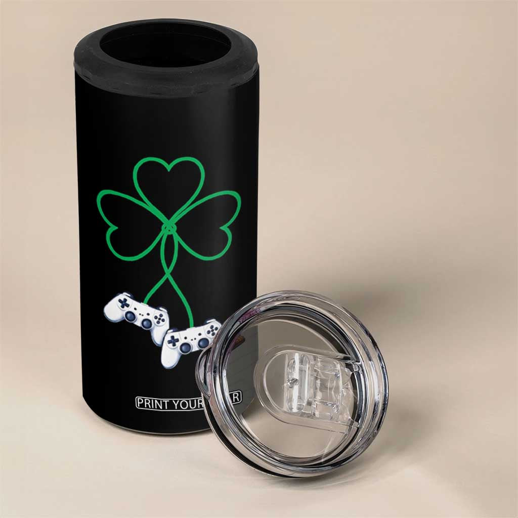 Video Game Lover St Patricks Day with Shamrock Controllers 4 in 1 Can Cooler Tumbler TS11 Print Your Wear