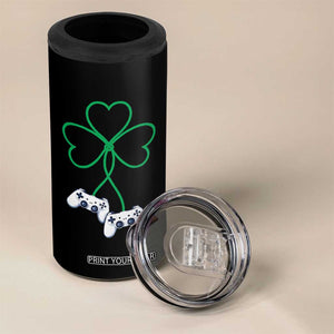 Video Game Lover St Patricks Day with Shamrock Controllers 4 in 1 Can Cooler Tumbler TS11 Print Your Wear