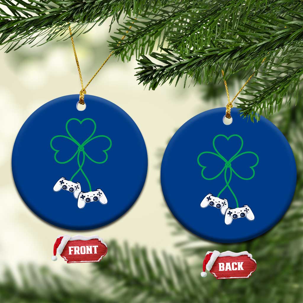 Video Game Lover St Patricks Day with Shamrock Controllers Ceramic Ornament TS11 1pc Blue Print Your Wear