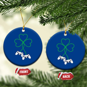Video Game Lover St Patricks Day with Shamrock Controllers Ceramic Ornament TS11 1pc Blue Print Your Wear