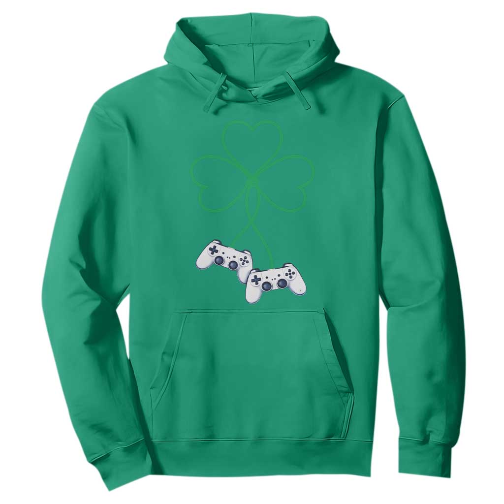 Video Game Lover St Patricks Day with Shamrock Controllers Hoodie TS11 Irish Green Print Your Wear