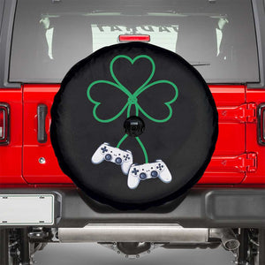 Video Game Lover St Patricks Day with Shamrock Controllers Spare Tire Cover TS11 Black Print Your Wear