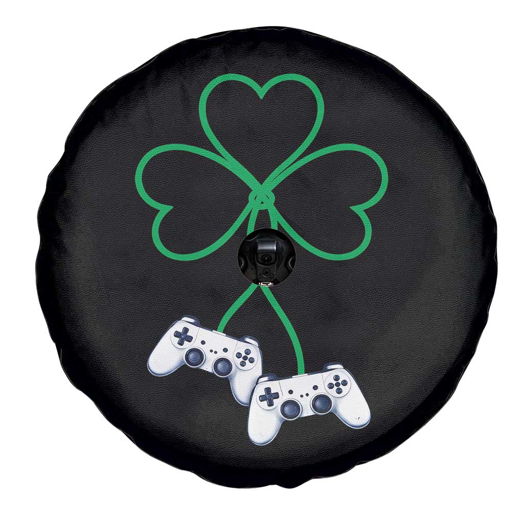 Video Game Lover St Patricks Day with Shamrock Controllers Spare Tire Cover TS11 Print Your Wear
