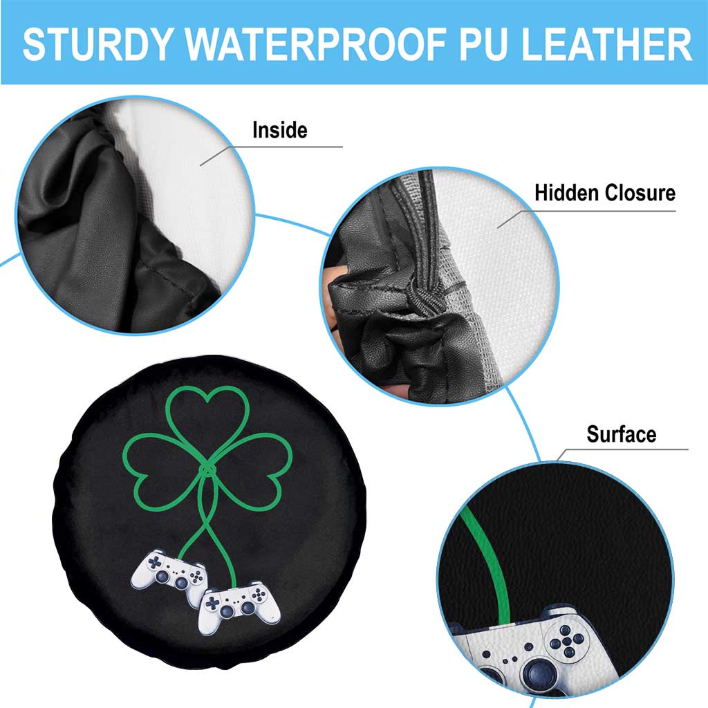 Video Game Lover St Patricks Day with Shamrock Controllers Spare Tire Cover TS11 Print Your Wear