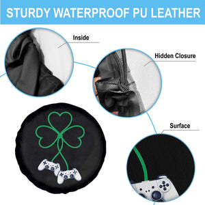 Video Game Lover St Patricks Day with Shamrock Controllers Spare Tire Cover TS11 Print Your Wear