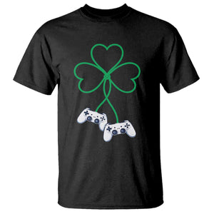 Video Game Lover St Patricks Day with Shamrock Controllers T Shirt TS11 Black Print Your Wear