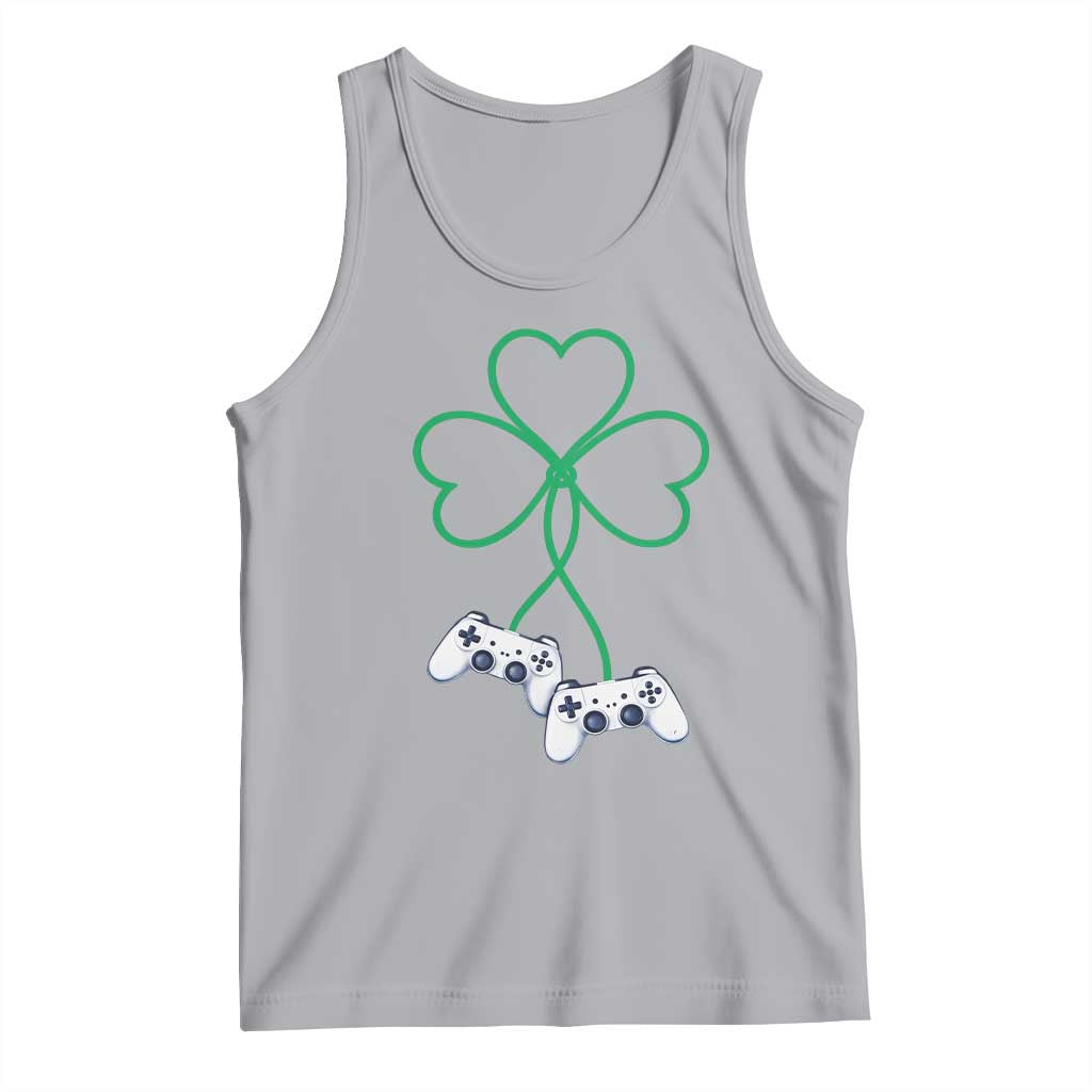 Video Game Lover St Patricks Day with Shamrock Controllers Tank Top TS11 Athletic Heather Print Your Wear
