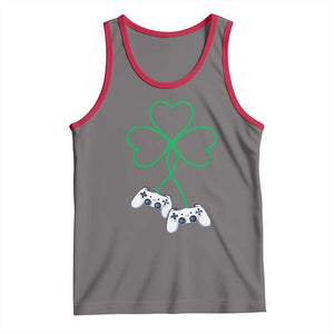 Video Game Lover St Patricks Day with Shamrock Controllers Tank Top TS11 Deep Heather Red Print Your Wear