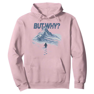 Penguin But Why Hoodie Funny Penguin Snowy Mountain Meme TS11 Light Pink Print Your Wear
