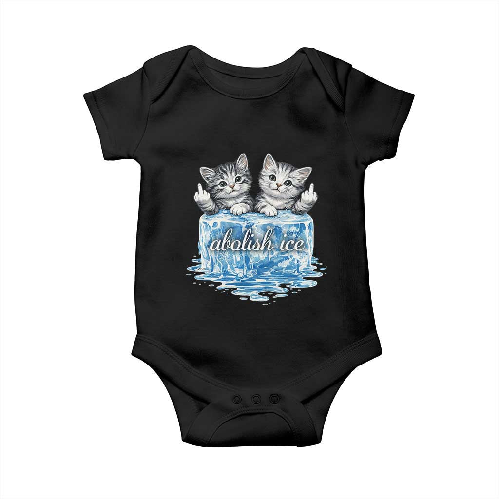 Abolish Ice Baby Onesie Cute Cat Melting Ice Pro Immigrant TS11 Black Print Your Wear