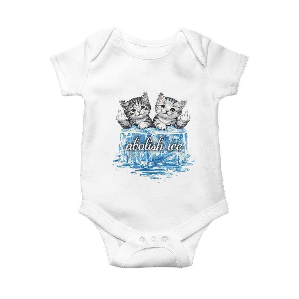 Abolish Ice Baby Onesie Cute Cat Melting Ice Pro Immigrant TS11 White Print Your Wear