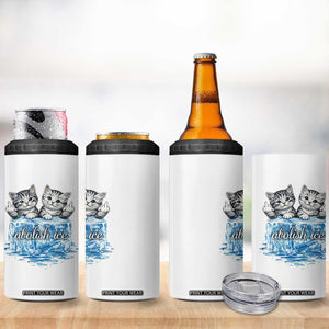 Abolish Ice 4 in 1 Can Cooler Tumbler Cute Cat Melting Ice Pro Immigrant TS11 Print Your Wear