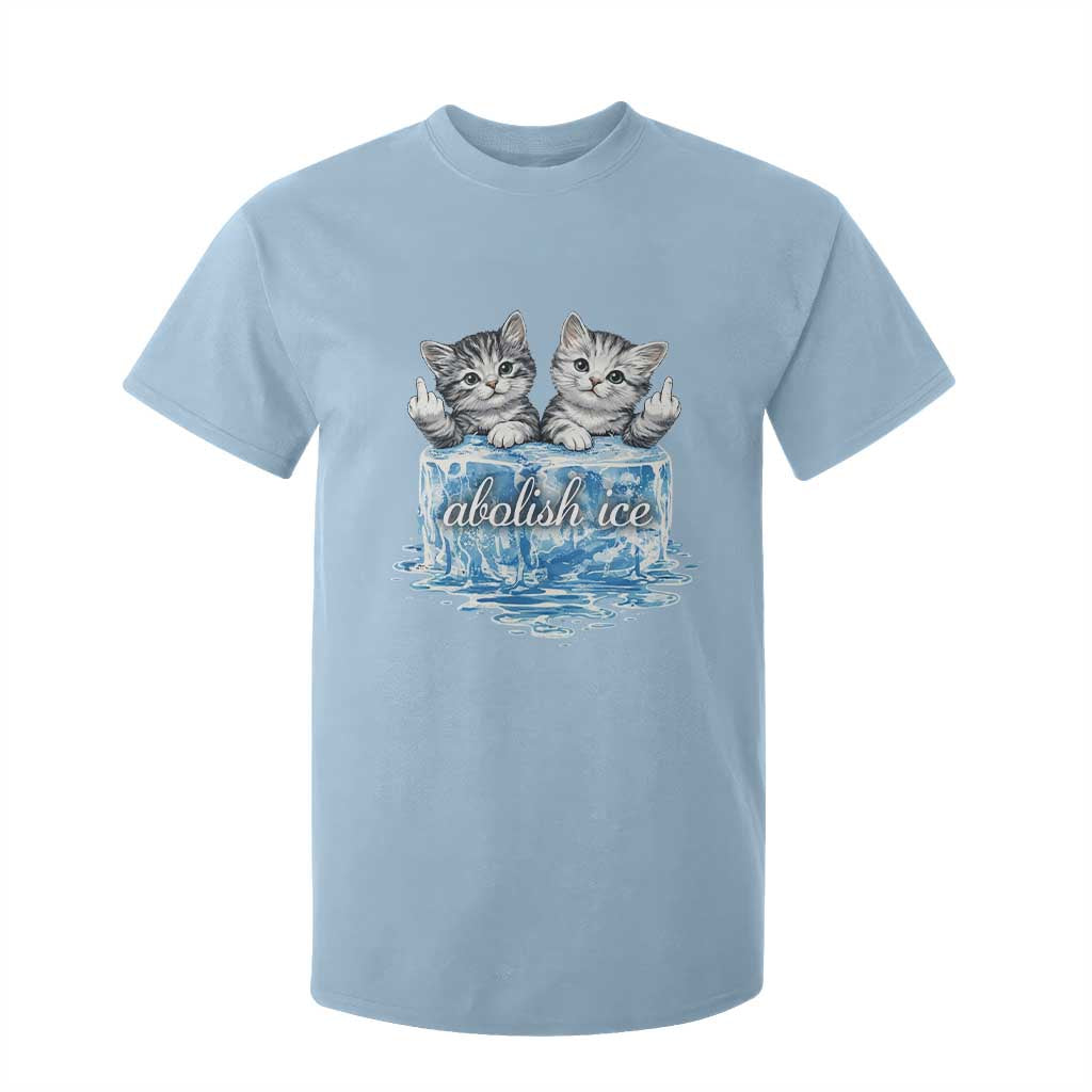 Abolish Ice T Shirt For Kid Cute Cat Melting Ice Pro Immigrant TS11 Light Blue Print Your Wear