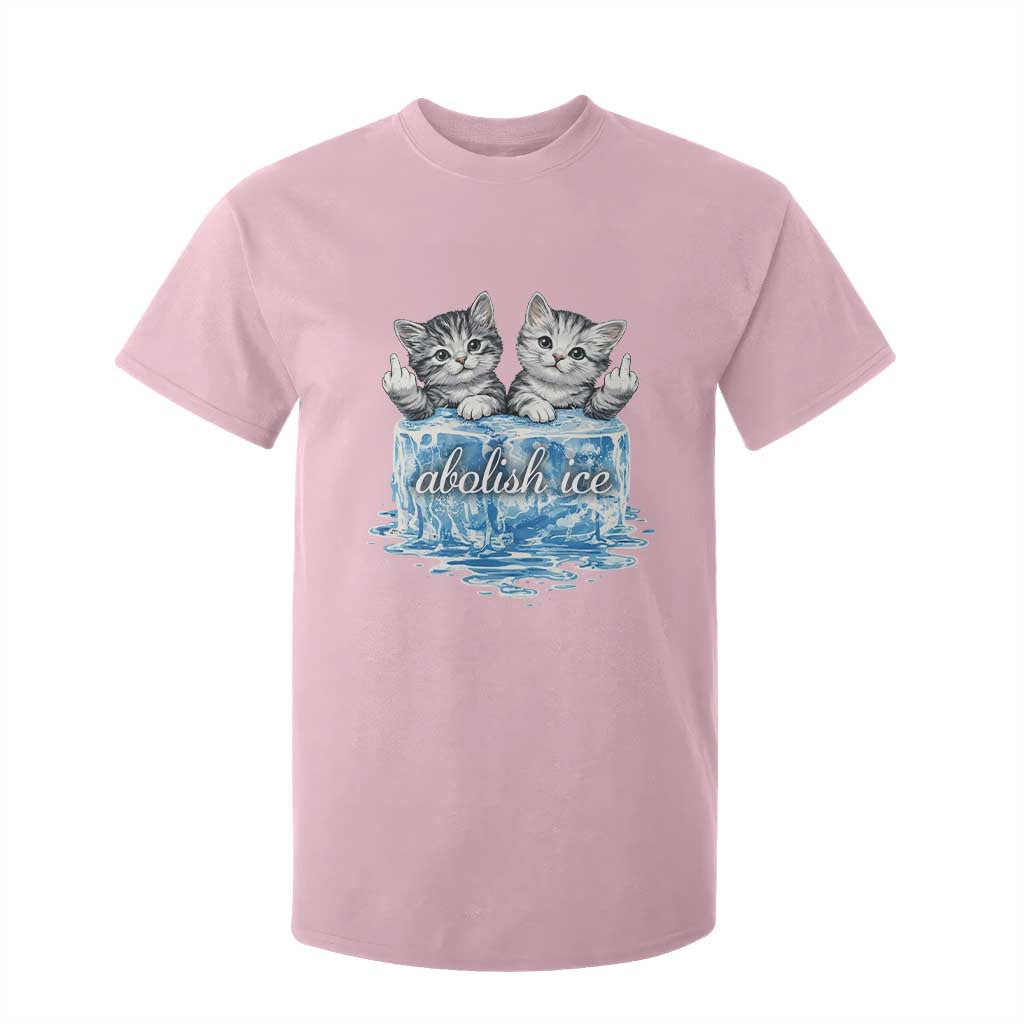 Abolish Ice T Shirt For Kid Cute Cat Melting Ice Pro Immigrant TS11 Light Pink Print Your Wear