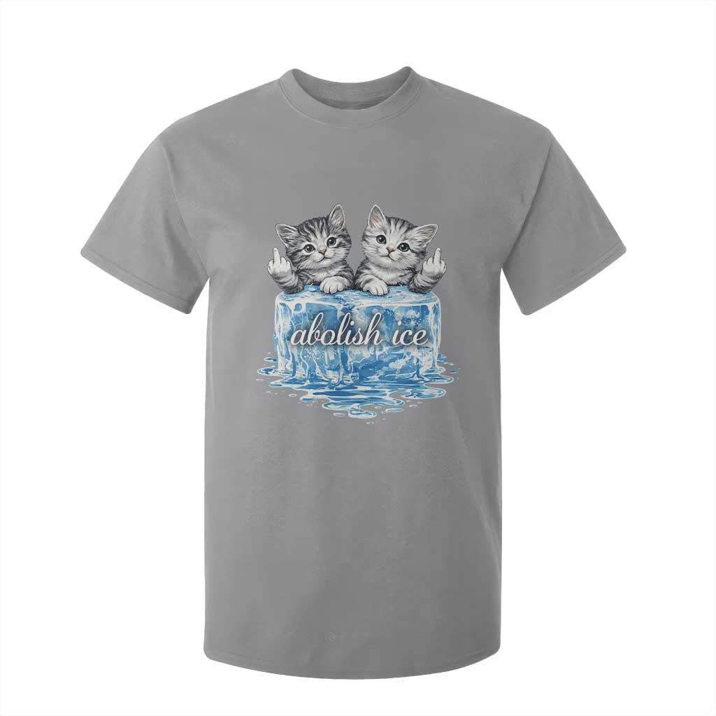 Abolish Ice T Shirt For Kid Cute Cat Melting Ice Pro Immigrant TS11 Sport Gray Print Your Wear